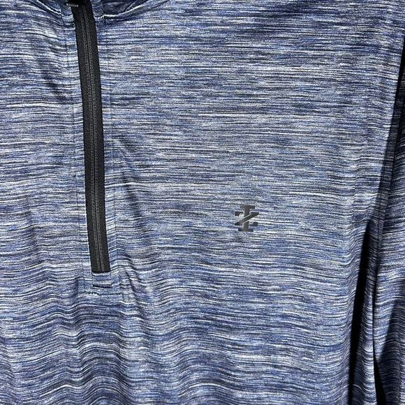 IZOD Golf With Hydro Shield Mens Sz L Blue Heathered 1/4 ZIP Top - Picture 3 of 9